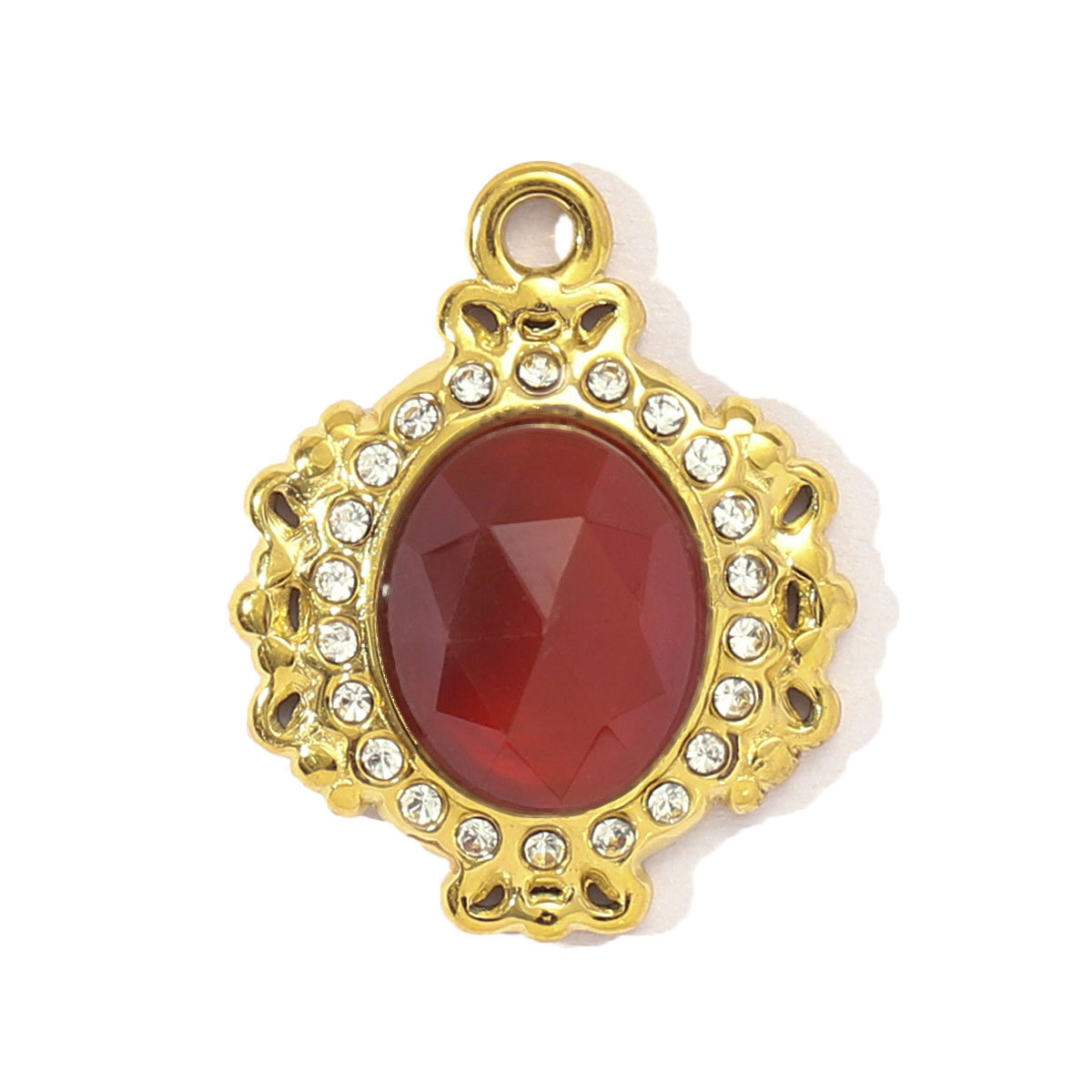 6pcs/pack French African Jade Stainless Steel Star Sun Evil Eye Necklace Pendant Women Coral Diy Charm Natural Stone Jewelry