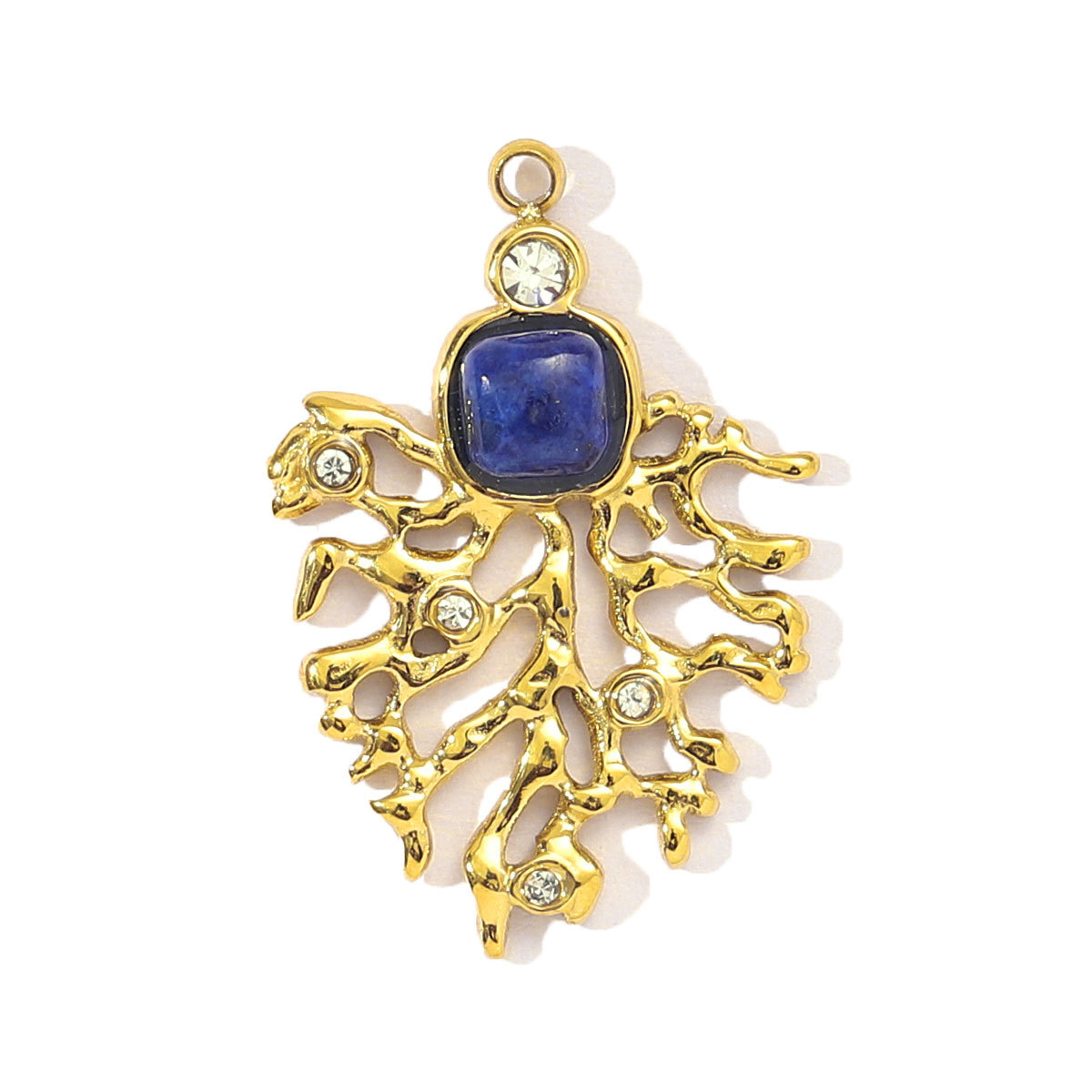 6pcs/pack French African Jade Stainless Steel Star Sun Evil Eye Necklace Pendant Women Coral Diy Charm Natural Stone Jewelry