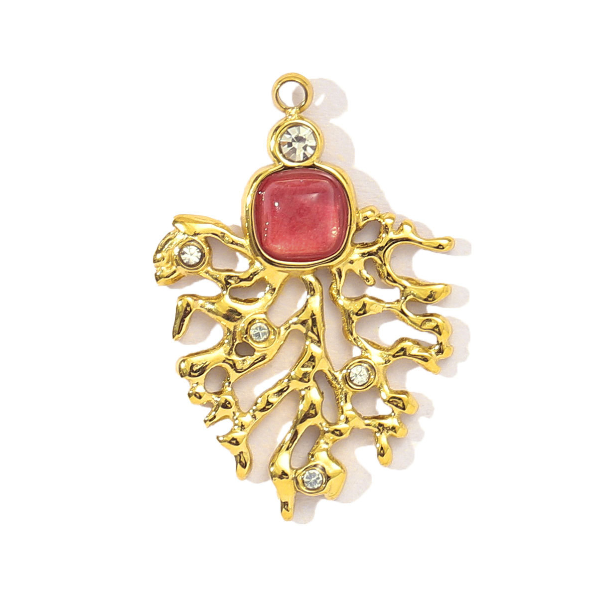 6pcs/pack French African Jade Stainless Steel Star Sun Evil Eye Necklace Pendant Women Coral Diy Charm Natural Stone Jewelry