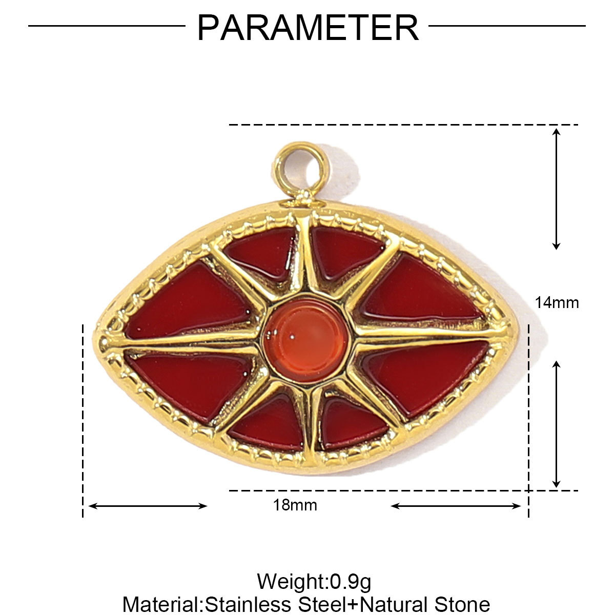 6pcs/pack French African Jade Stainless Steel Star Sun Evil Eye Necklace Pendant Women Coral Diy Charm Natural Stone Jewelry