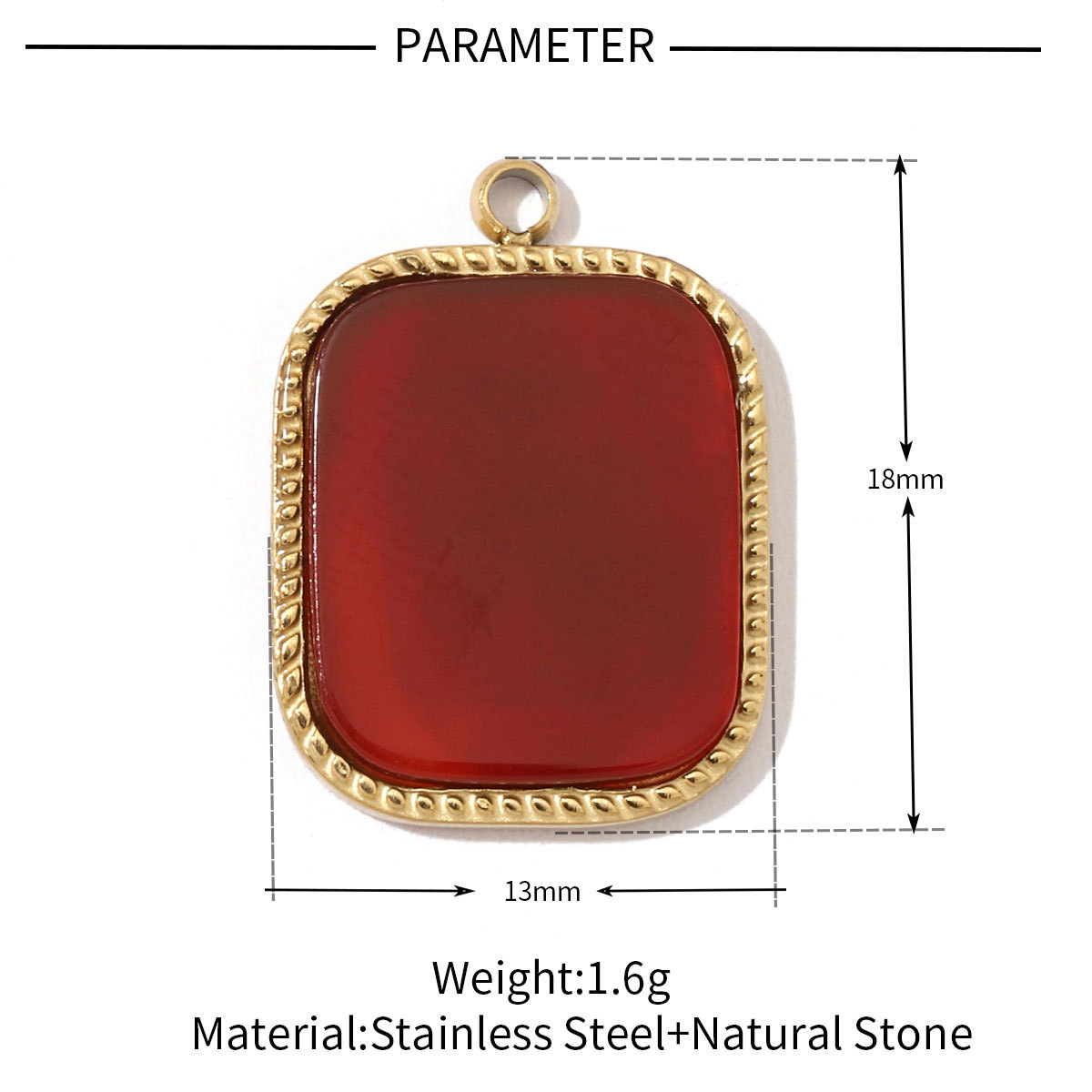 6pcs/pack Bohemia 316 Stainless Steel DIY Geometric Stone Charms Shell Feldspar Sunstone Oval Round Necklace Pendant