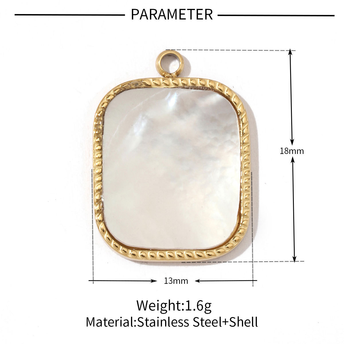 6pcs/pack Bohemia 316 Stainless Steel DIY Geometric Stone Charms Shell Feldspar Sunstone Oval Round Necklace Pendant
