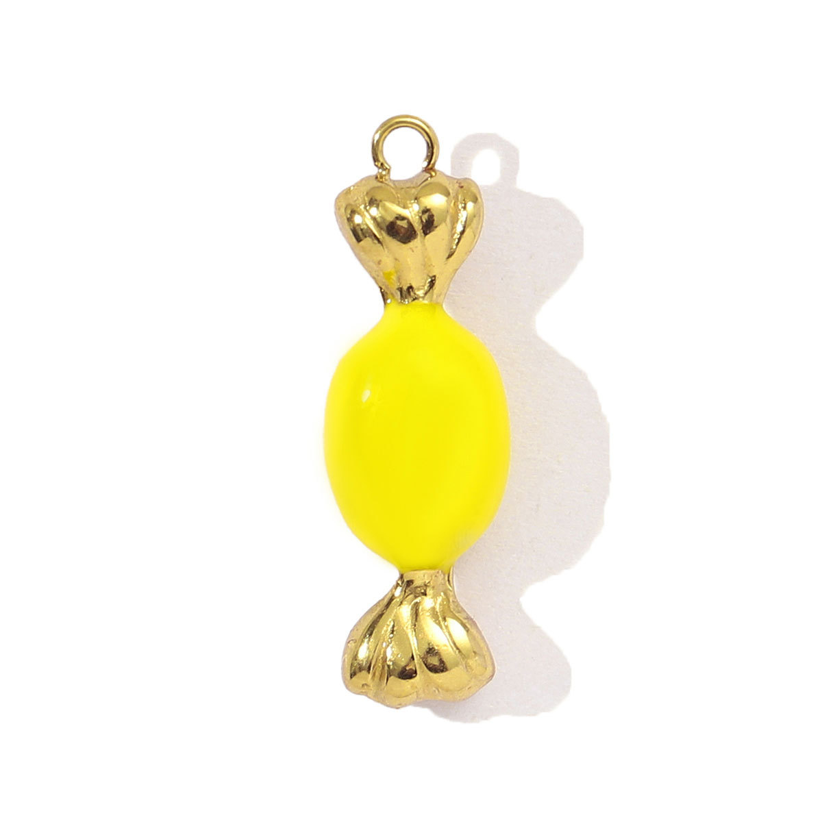 6pcs/pack Stainless Steel Colorfull Candy Chili Necklace Pendant Women Enamel Heart Leaf Lemon Diy Bracelet Charms Love Jewelry
