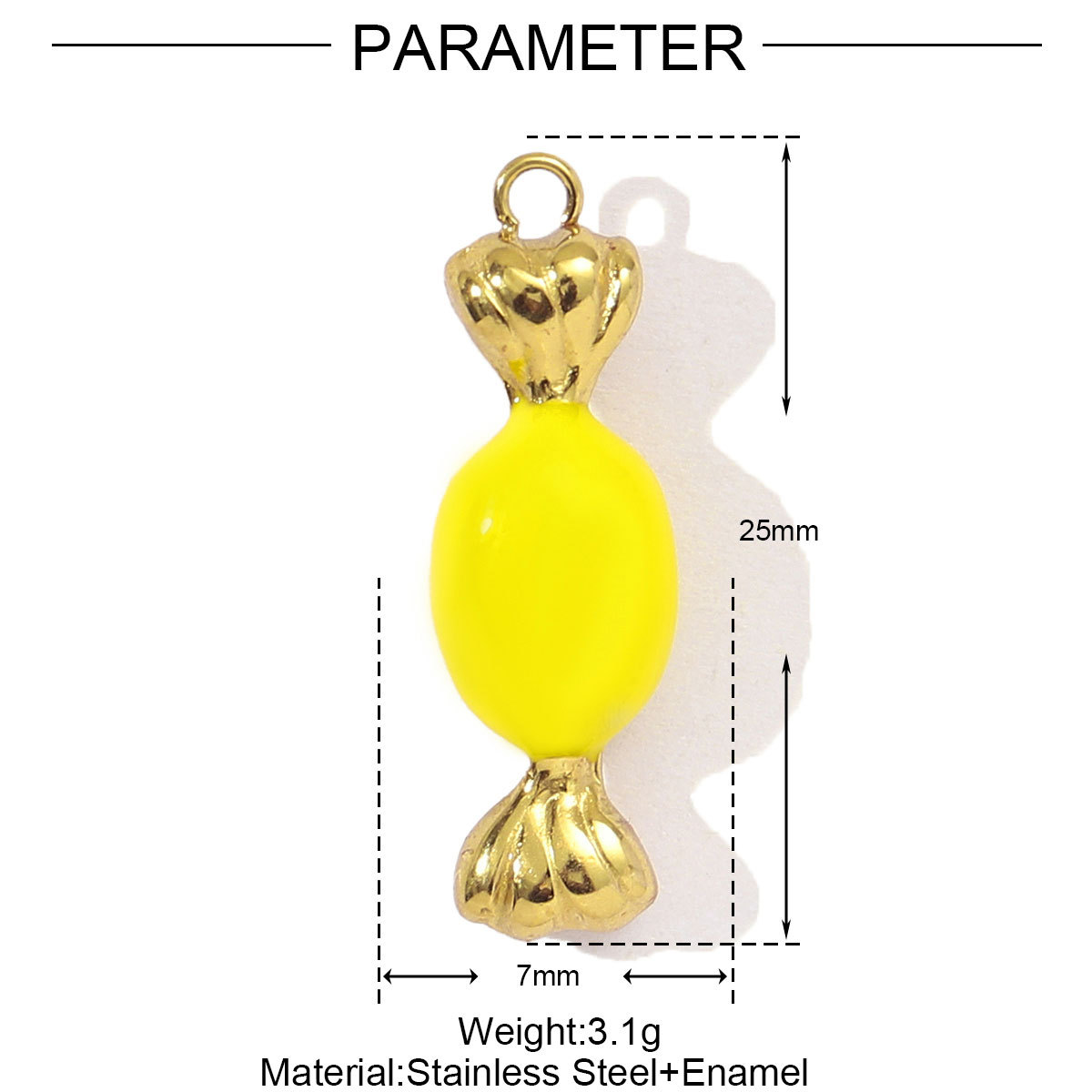 6pcs/pack Stainless Steel Colorfull Candy Chili Necklace Pendant Women Enamel Heart Leaf Lemon Diy Bracelet Charms Love Jewelry