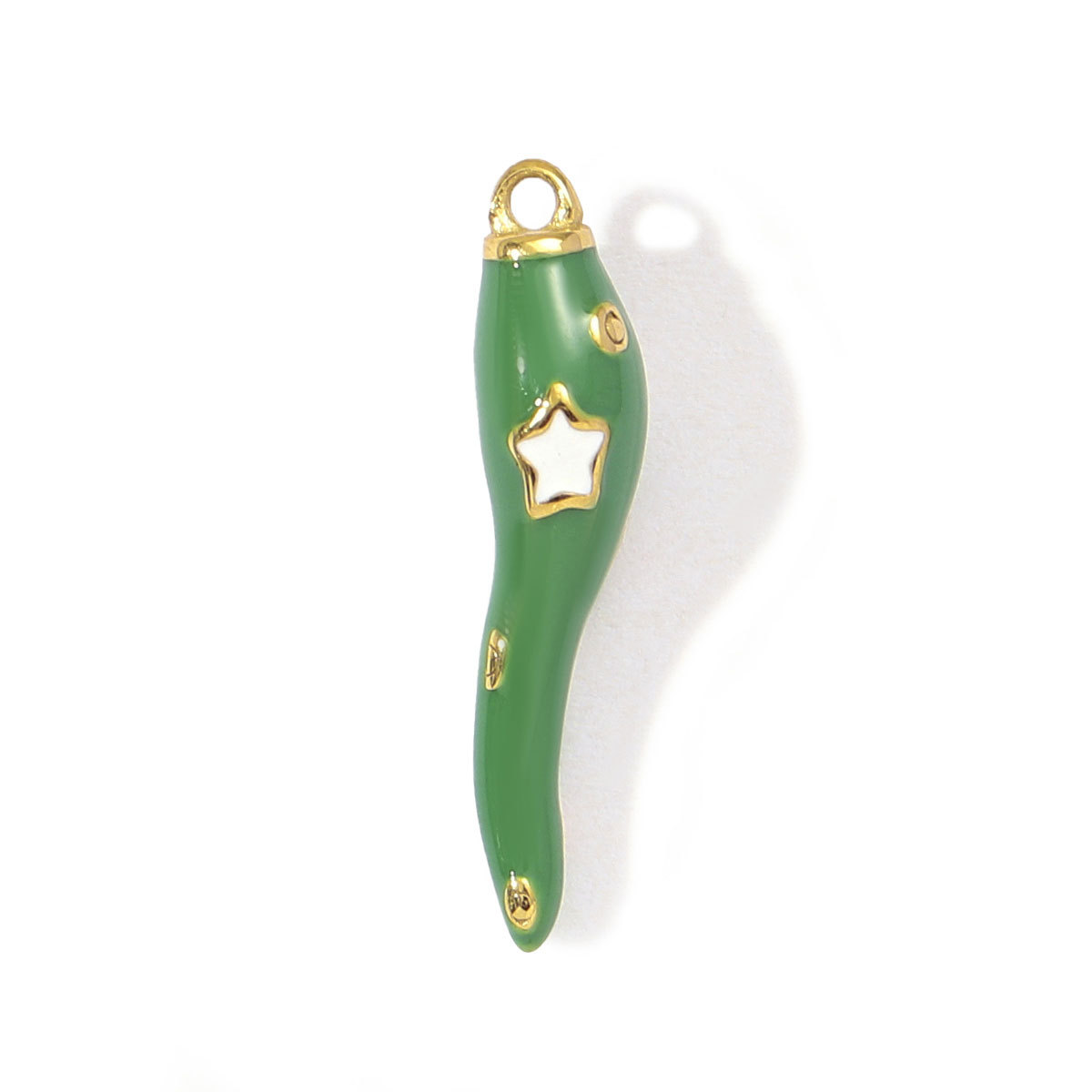 6pcs/pack Stainless Steel Colorfull Candy Chili Necklace Pendant Women Enamel Heart Leaf Lemon Diy Bracelet Charms Love Jewelry
