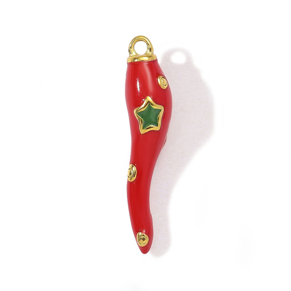 6pcs/pack Stainless Steel Colorfull Candy Chili Necklace Pendant Women Enamel Heart Leaf Lemon Diy Bracelet Charms Love Jewelry