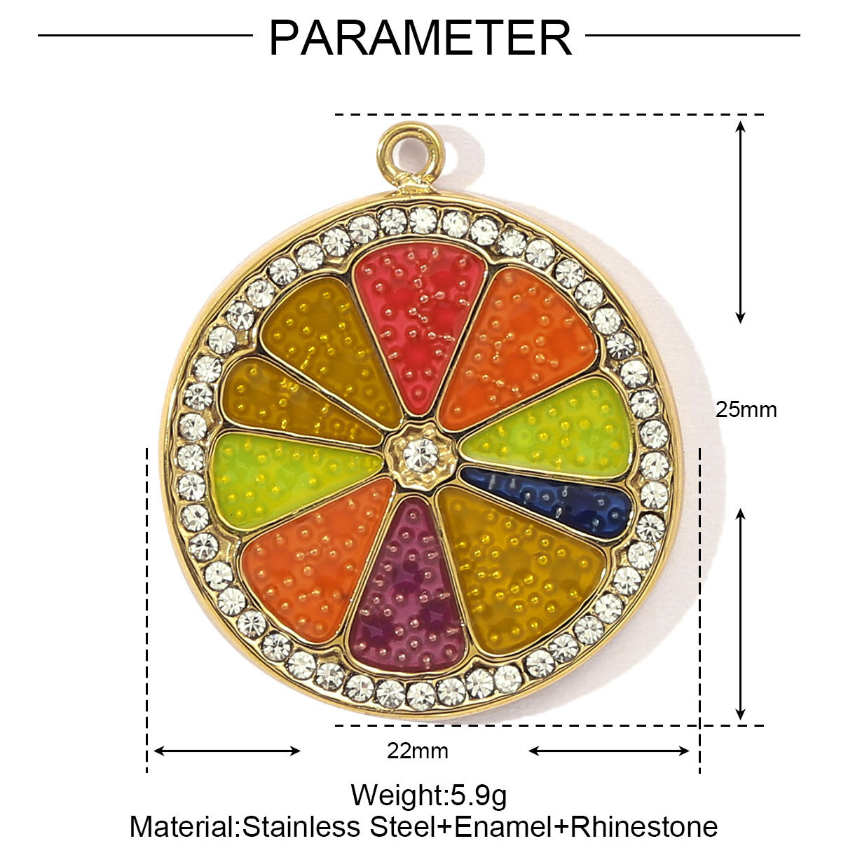 6pcs/pack Stainless Steel Colorfull Candy Chili Necklace Pendant Women Enamel Heart Leaf Lemon Diy Bracelet Charms Love Jewelry