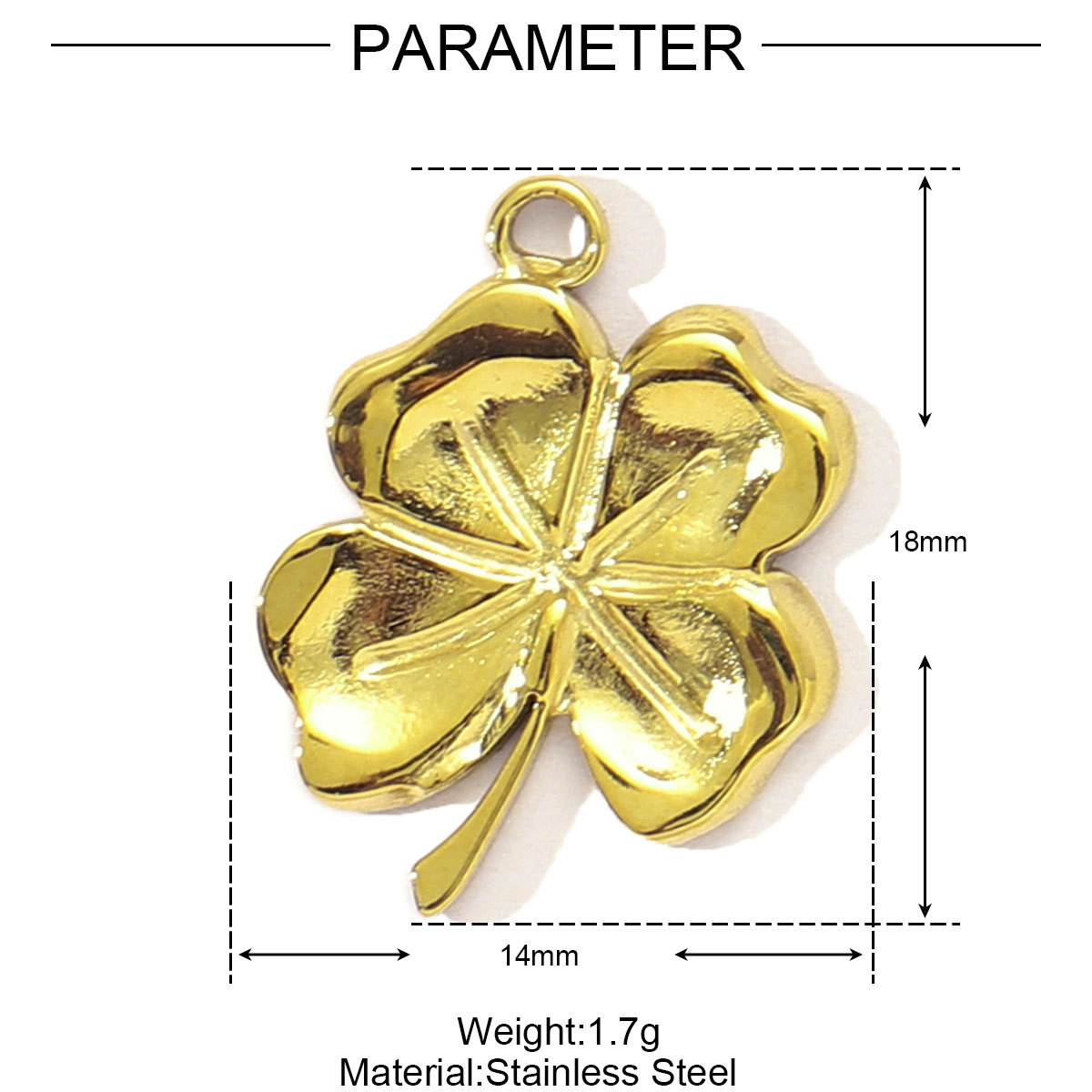6pcs/pack French Retro Stainless Steel Heart Flower Clover Necklace Pendant Women Cherry Foot Diy Bracelet Charms Love Jewelry