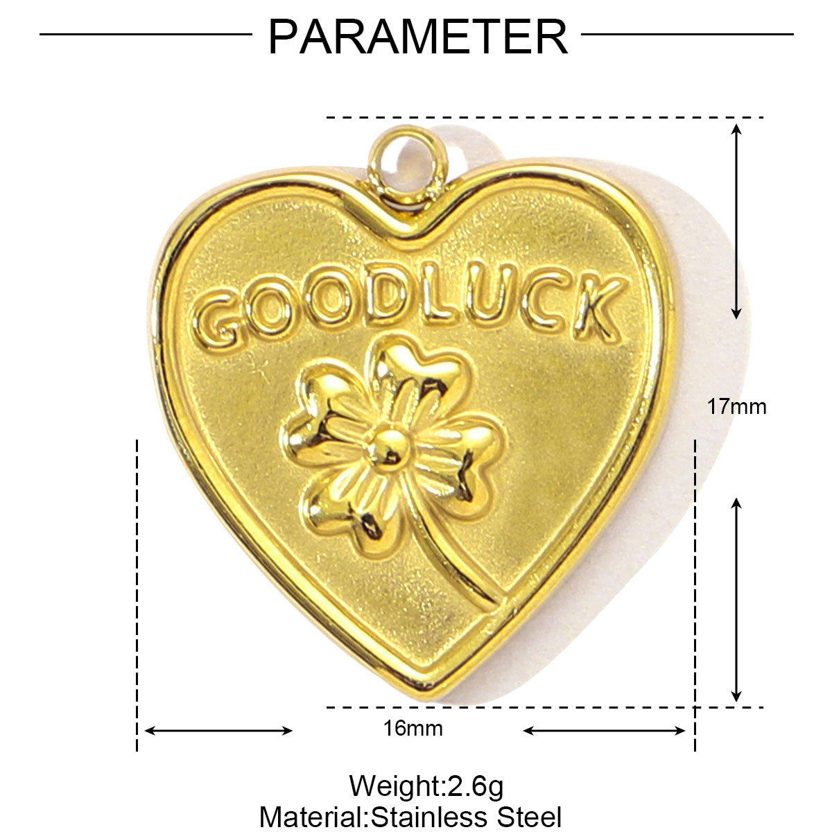 6pcs/pack French Retro Stainless Steel Heart Flower Clover Necklace Pendant Women Cherry Foot Diy Bracelet Charms Love Jewelry