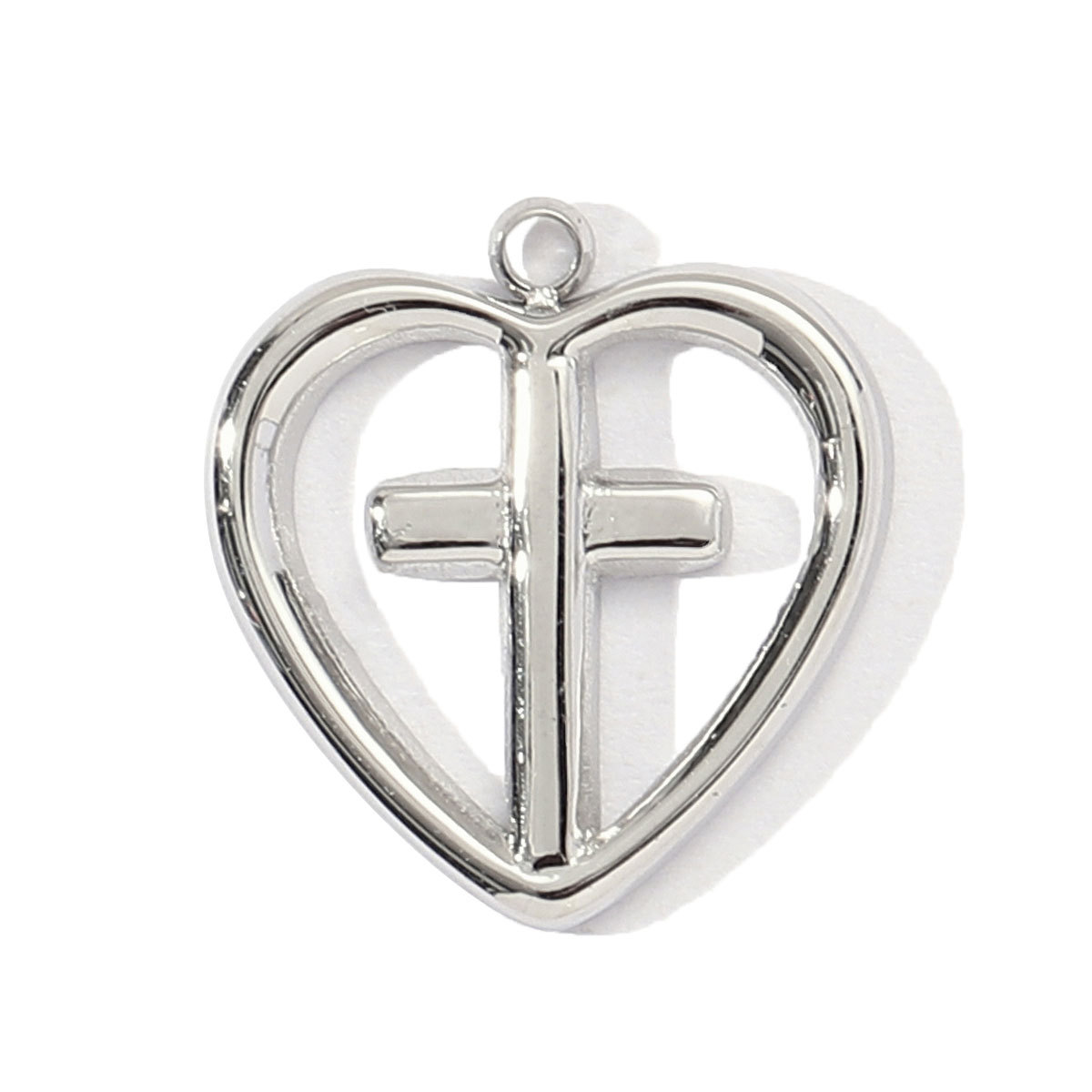 6pcs/pack Stainless Steel Mirror Polish Love Heart Sun Cross Necklace Pendant Women Angel Rose Flower Diy Charms the Buddha Jewelry