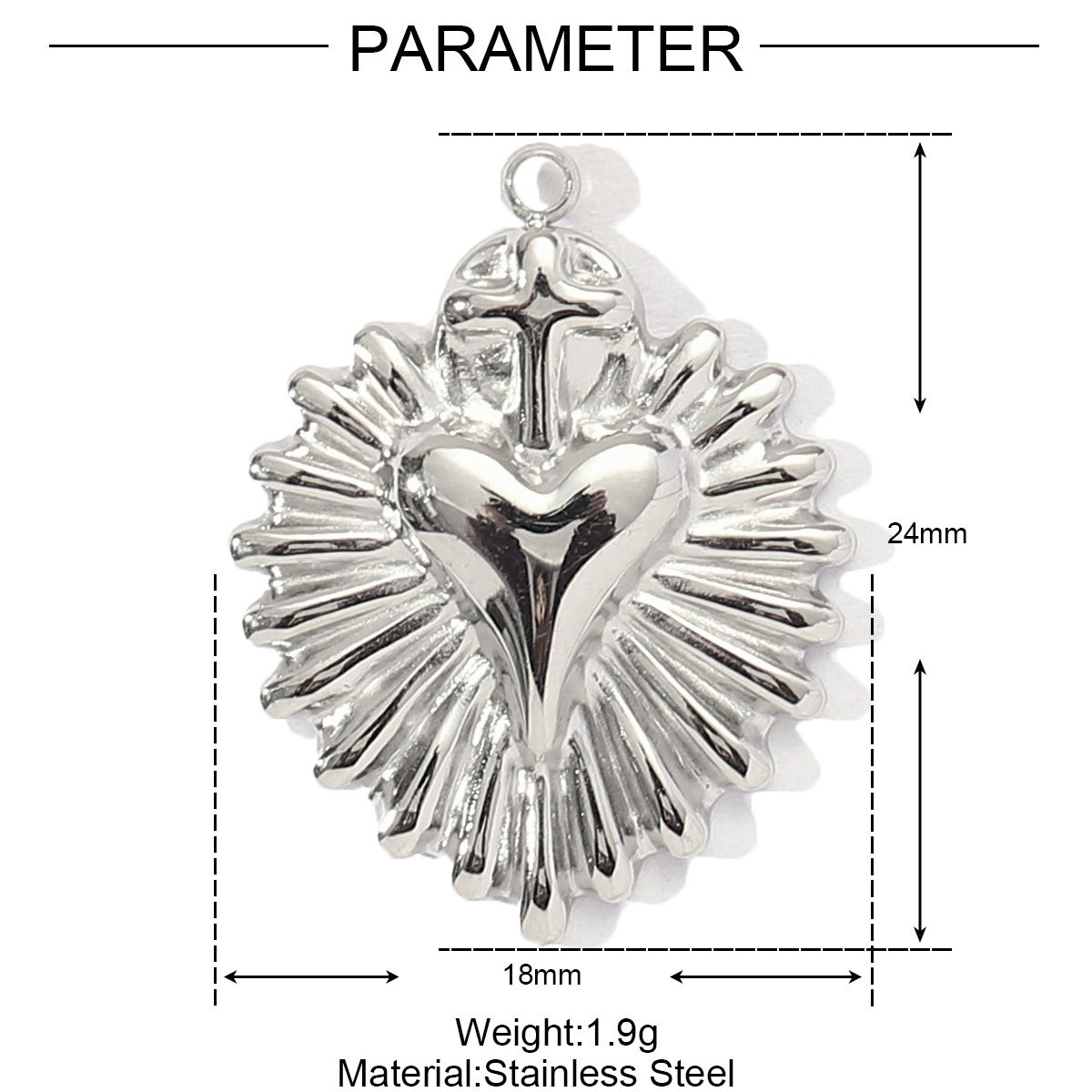 6pcs/pack Stainless Steel Mirror Polish Love Heart Sun Cross Necklace Pendant Women Angel Rose Flower Diy Charms the Buddha Jewelry