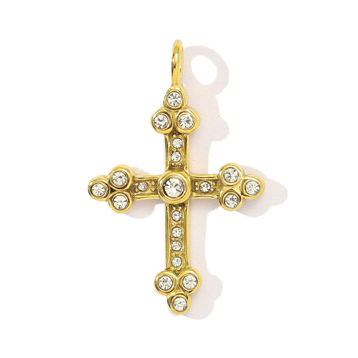 6pcs/pack French Retro Cross Angel Stainless Steel Necklace Pendant Women Stone Sun flower Snake Diy Bracelet Charms Gift Jewelry