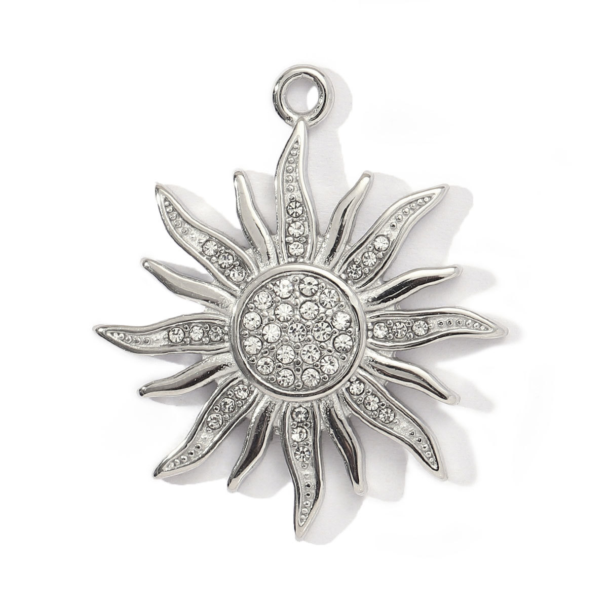 6pcs/pack French Retro Cross Angel Stainless Steel Necklace Pendant Women Stone Sun flower Snake Diy Bracelet Charms Gift Jewelry