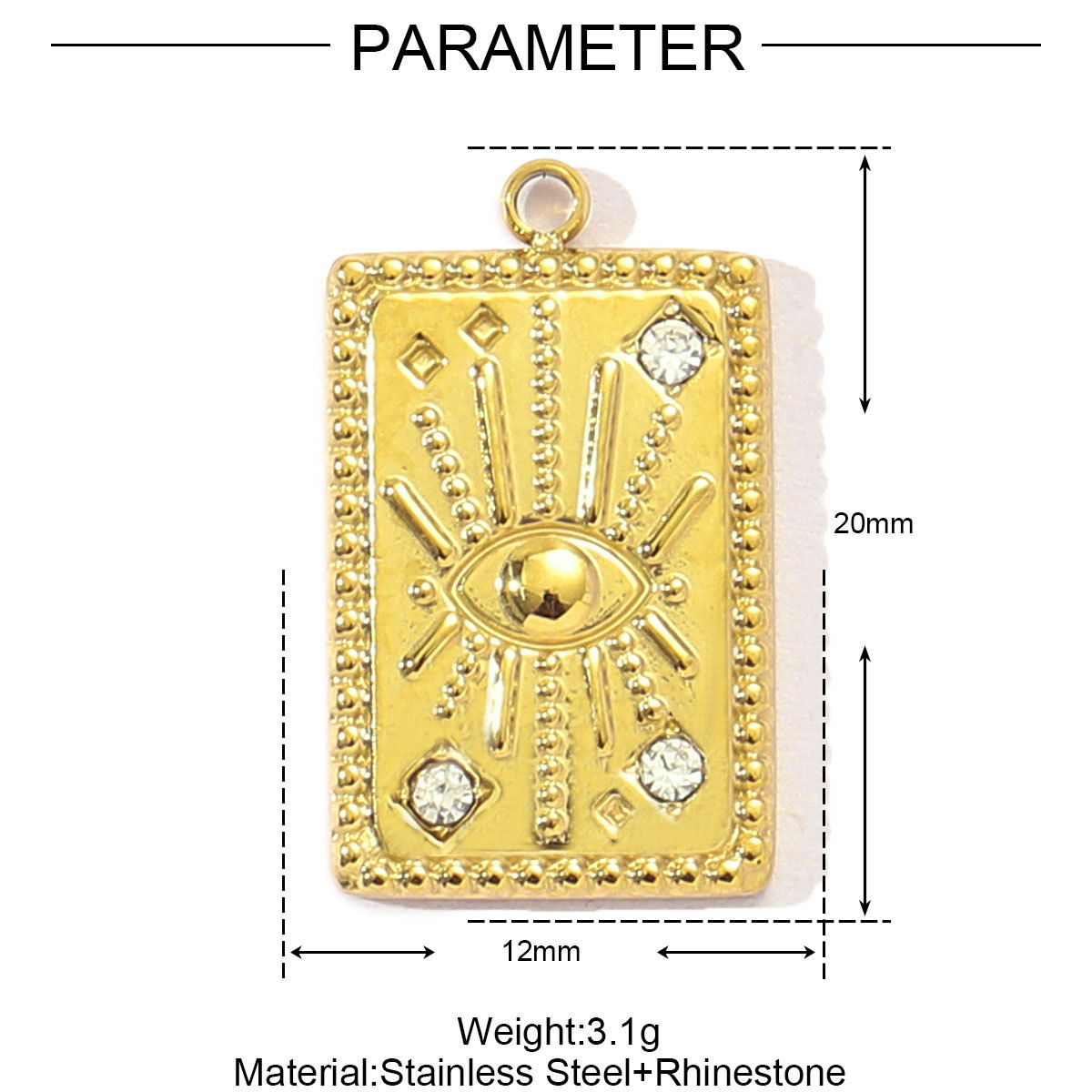 6pcs/pack French Retro Tarot Card Stainless Steel Diy Bracelet Charms Women Stone Angel Flower Necklace Pendants Crescent Jewelry