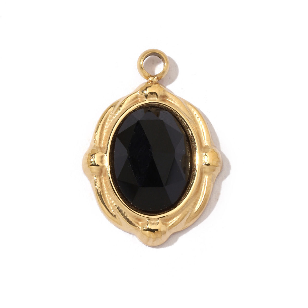 6pcs/pack Geometric Bohemia 316 Stainless Steel Tigereye Natural Semi Precious Stone Charms Sun Star Oval Round Necklace Pendant