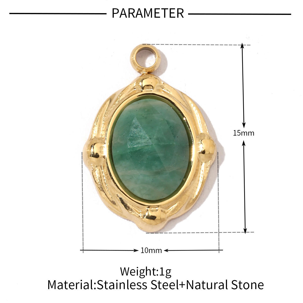 6pcs/pack Geometric Bohemia 316 Stainless Steel Tigereye Natural Semi Precious Stone Charms Sun Star Oval Round Necklace Pendant