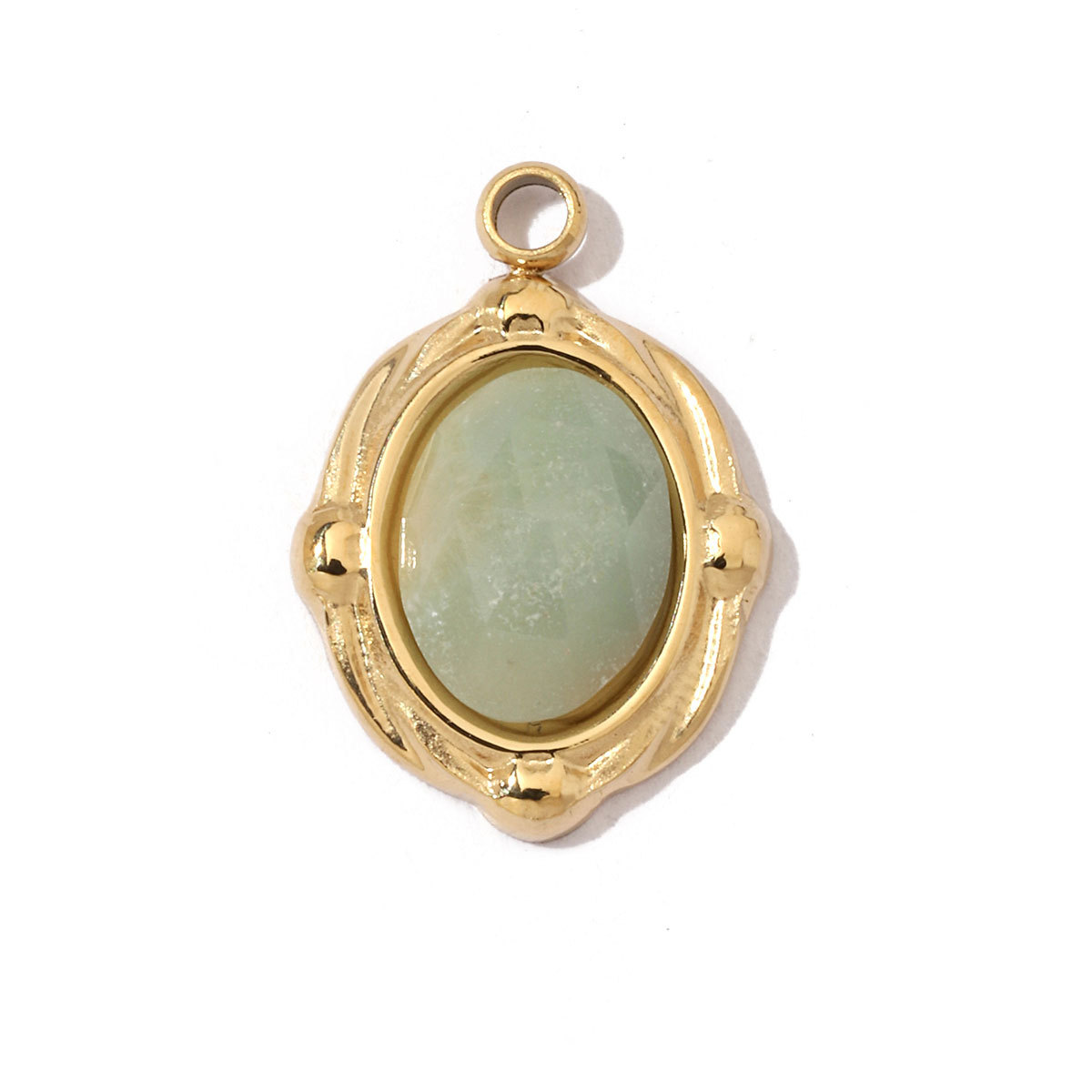6pcs/pack Geometric Bohemia 316 Stainless Steel Tigereye Natural Semi Precious Stone Charms Sun Star Oval Round Necklace Pendant