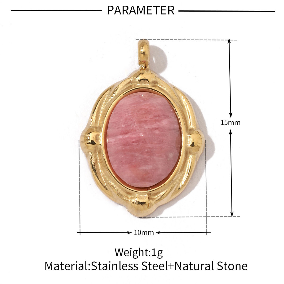 6pcs/pack Geometric Bohemia 316 Stainless Steel Tigereye Natural Semi Precious Stone Charms Sun Star Oval Round Necklace Pendant
