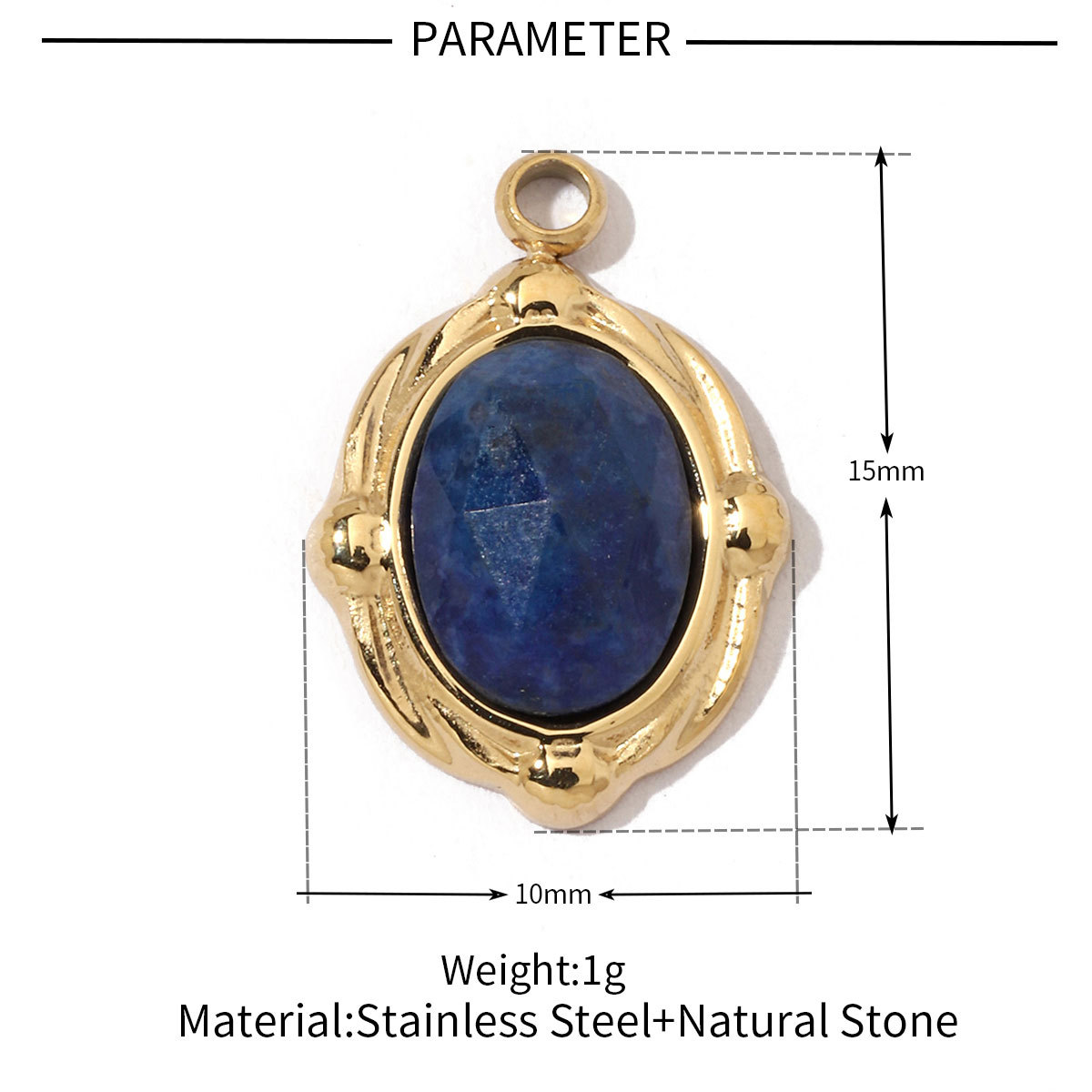 6pcs/pack Geometric Bohemia 316 Stainless Steel Tigereye Natural Semi Precious Stone Charms Sun Star Oval Round Necklace Pendant
