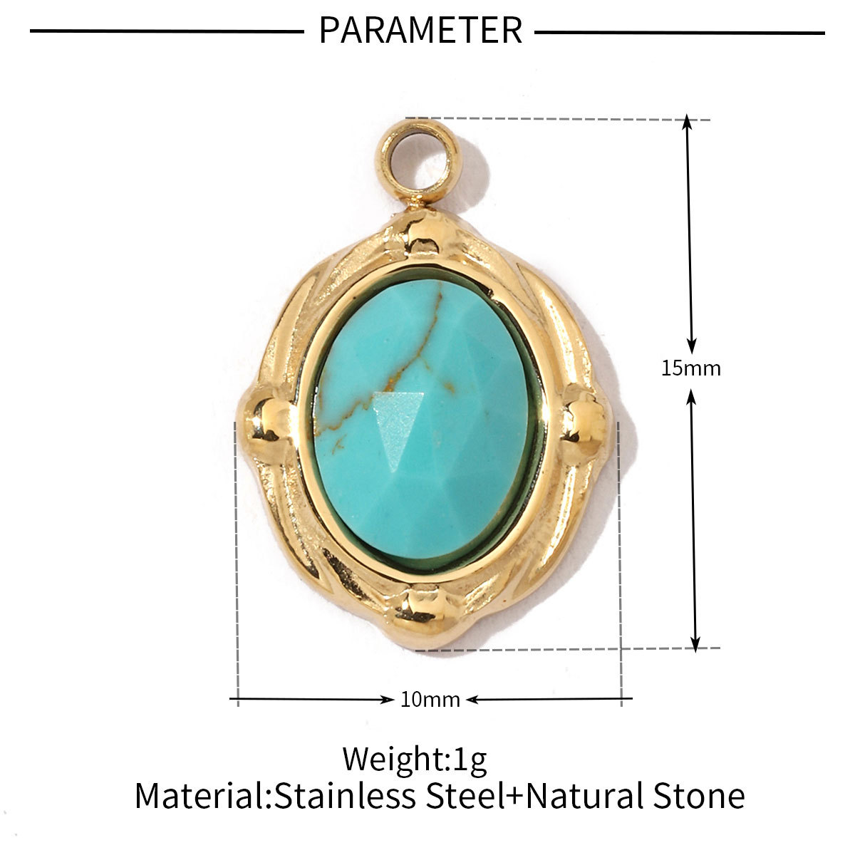 6pcs/pack Geometric Bohemia 316 Stainless Steel Tigereye Natural Semi Precious Stone Charms Sun Star Oval Round Necklace Pendant