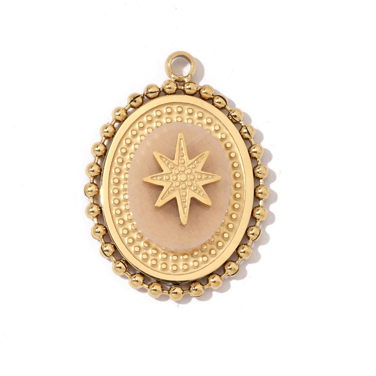 6pcs/pack Geometric Bohemia 316 Stainless Steel Tigereye Natural Semi Precious Stone Charms Sun Star Oval Round Necklace Pendant