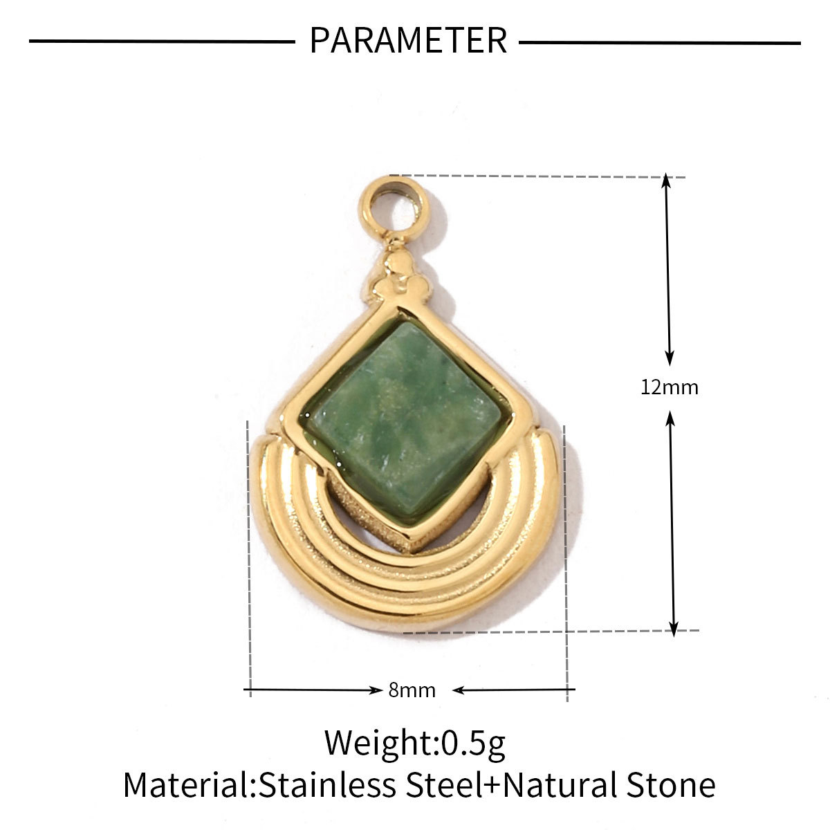 6pcs/pack Geometric Bohemia 316 Stainless Steel Tigereye Natural Semi Precious Stone Charms Sun Star Oval Round Necklace Pendant