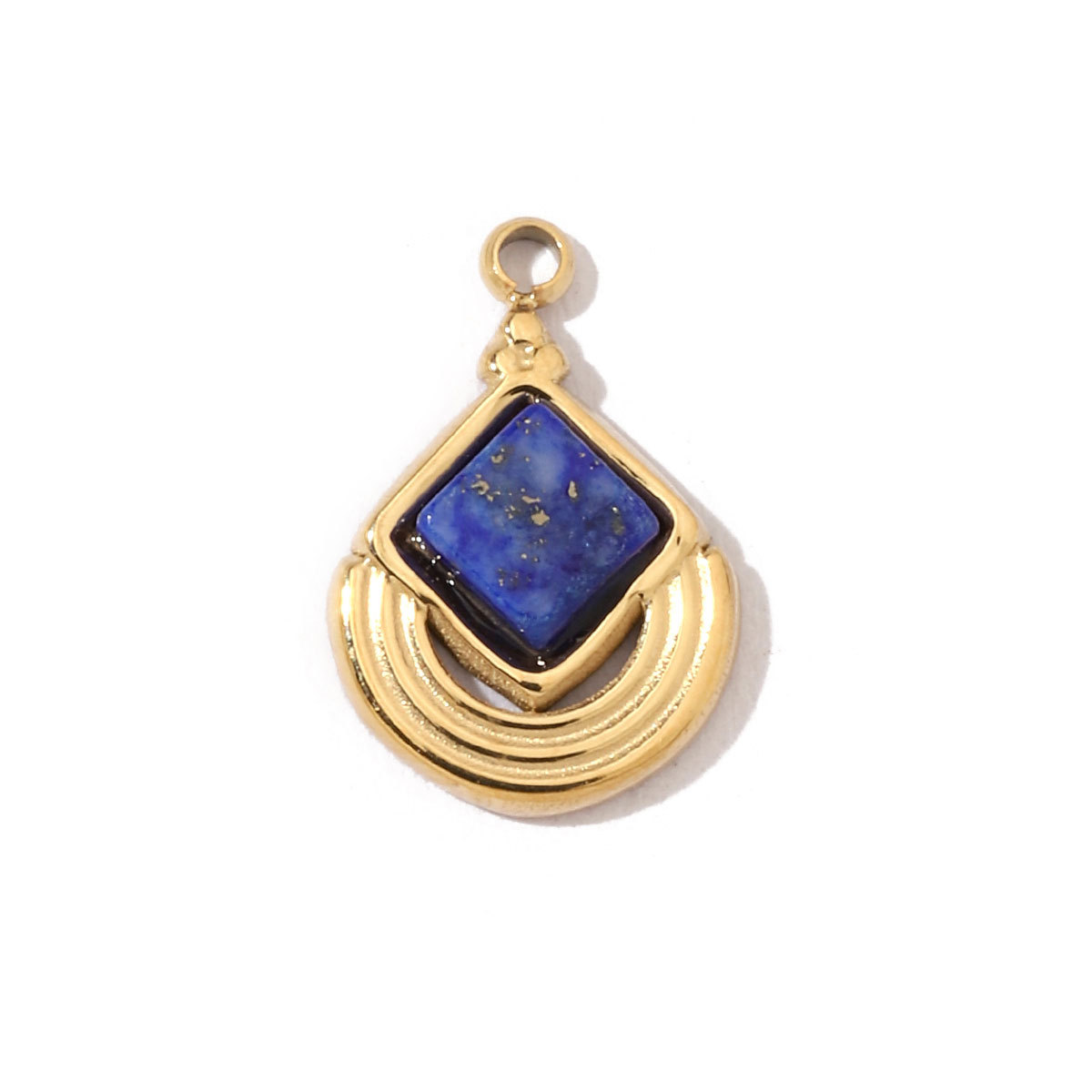 6pcs/pack Geometric Bohemia 316 Stainless Steel Tigereye Natural Semi Precious Stone Charms Sun Star Oval Round Necklace Pendant