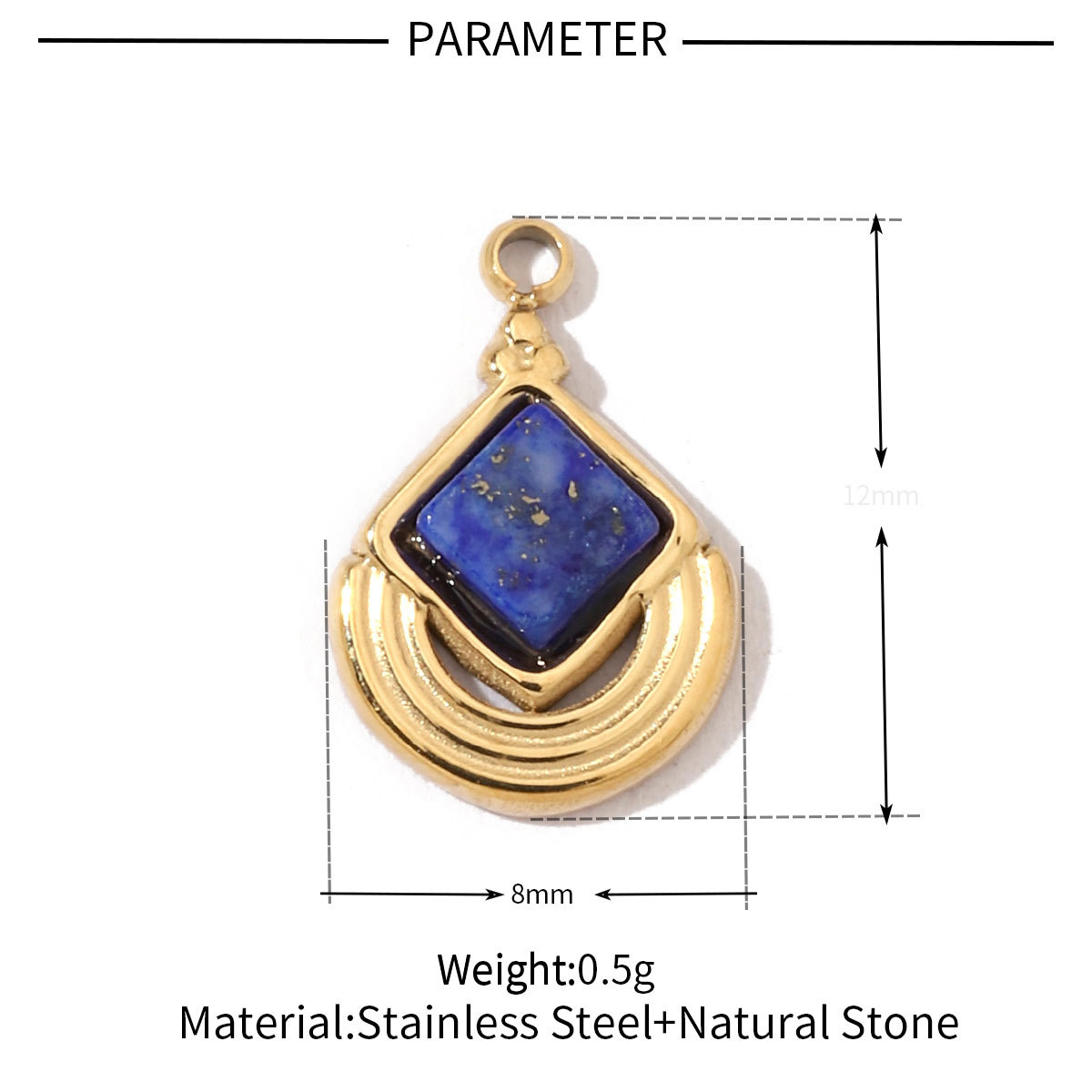 6pcs/pack Geometric Bohemia 316 Stainless Steel Tigereye Natural Semi Precious Stone Charms Sun Star Oval Round Necklace Pendant