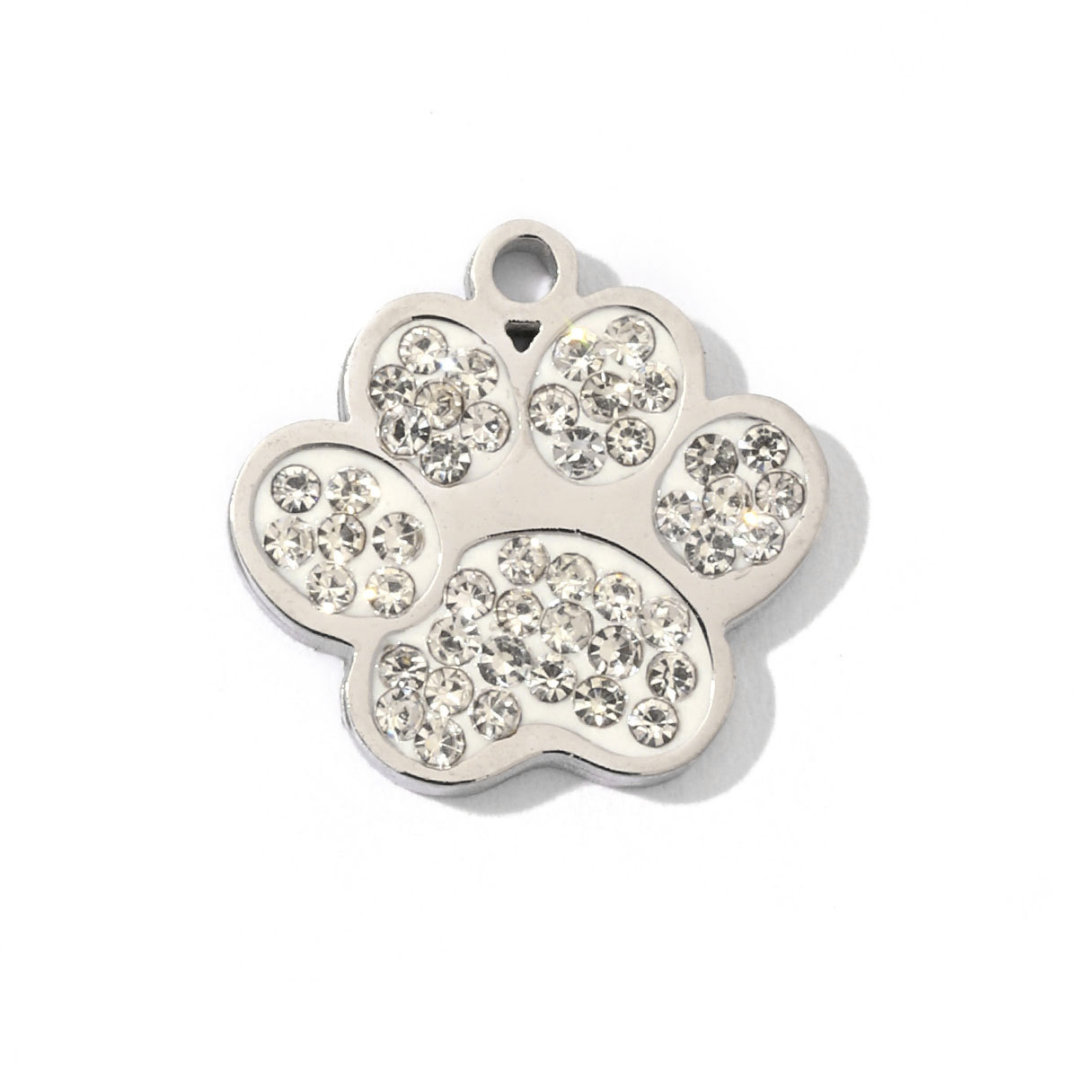 6pcs/pack Animal 316 Stainless Steel Natural Semi precious Stone Charms Dog Paw Smile Face Snake Tail Bear Necklace Small Pendant