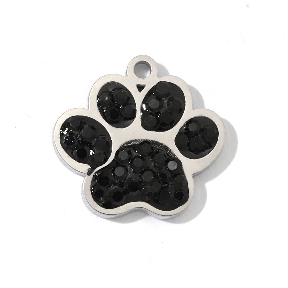 6pcs/pack Animal 316 Stainless Steel Natural Semi precious Stone Charms Dog Paw Smile Face Snake Tail Bear Necklace Small Pendant