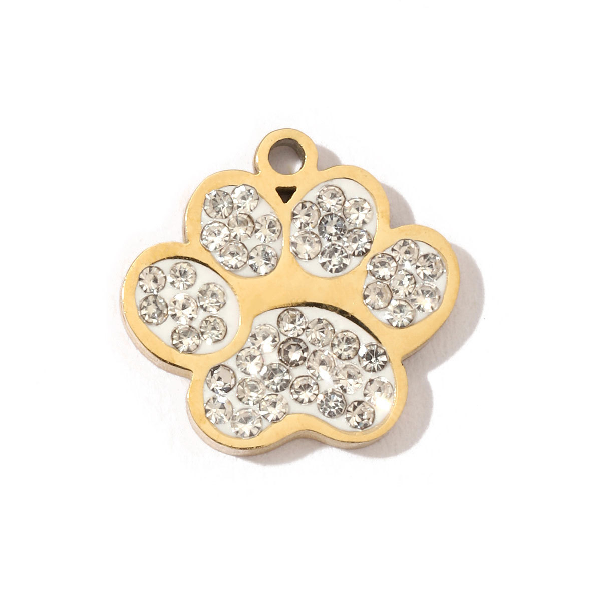 6pcs/pack Animal 316 Stainless Steel Natural Semi precious Stone Charms Dog Paw Smile Face Snake Tail Bear Necklace Small Pendant