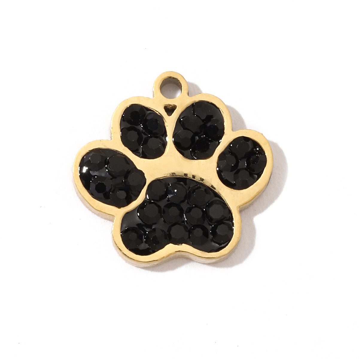 6pcs/pack Animal 316 Stainless Steel Natural Semi precious Stone Charms Dog Paw Smile Face Snake Tail Bear Necklace Small Pendant