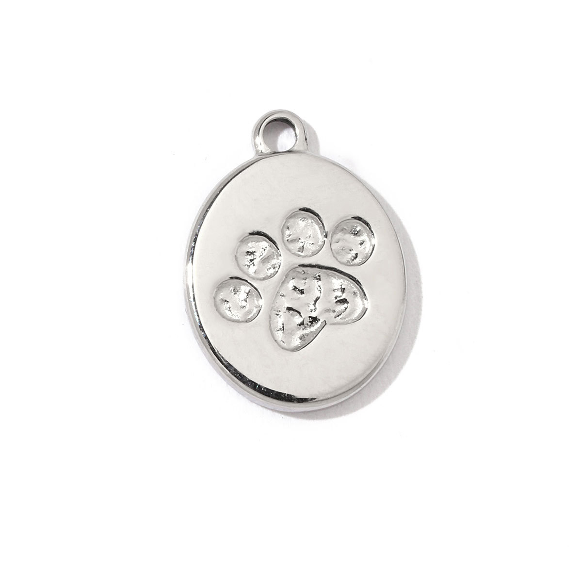 6pcs/pack Animal 316 Stainless Steel Natural Semi precious Stone Charms Dog Paw Smile Face Snake Tail Bear Necklace Small Pendant