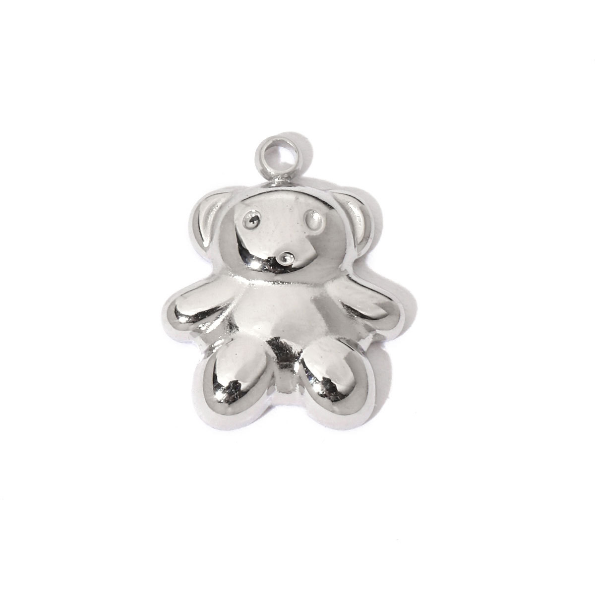 6pcs/pack Animal 316 Stainless Steel Natural Semi precious Stone Charms Dog Paw Smile Face Snake Tail Bear Necklace Small Pendant