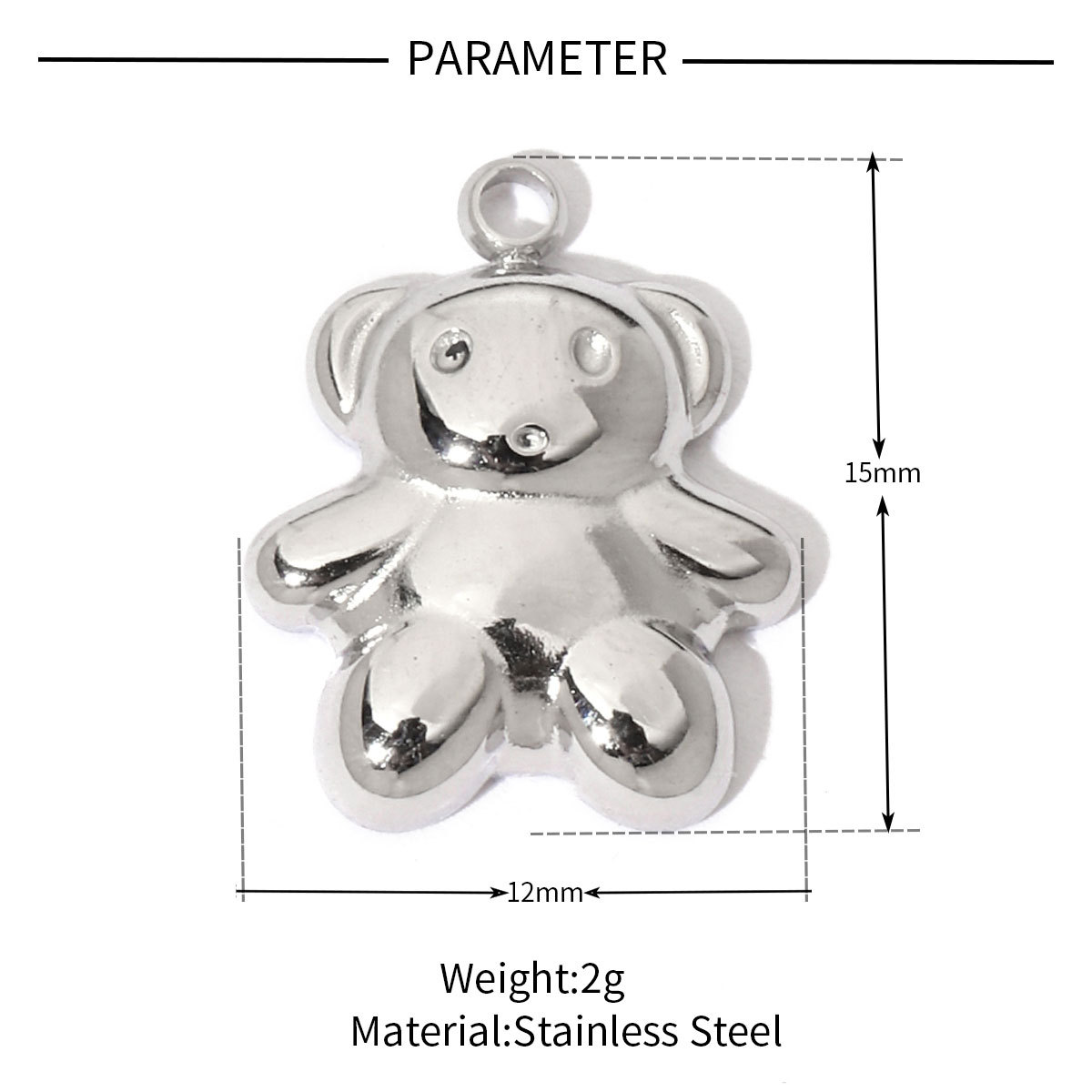 6pcs/pack Animal 316 Stainless Steel Natural Semi precious Stone Charms Dog Paw Smile Face Snake Tail Bear Necklace Small Pendant