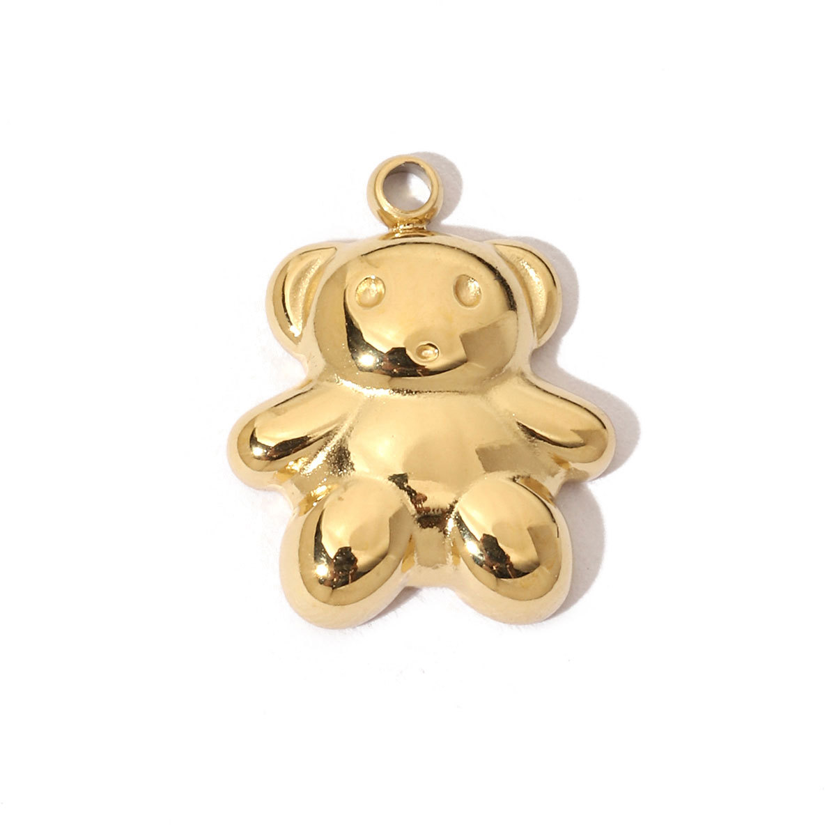 6pcs/pack Animal 316 Stainless Steel Natural Semi precious Stone Charms Dog Paw Smile Face Snake Tail Bear Necklace Small Pendant