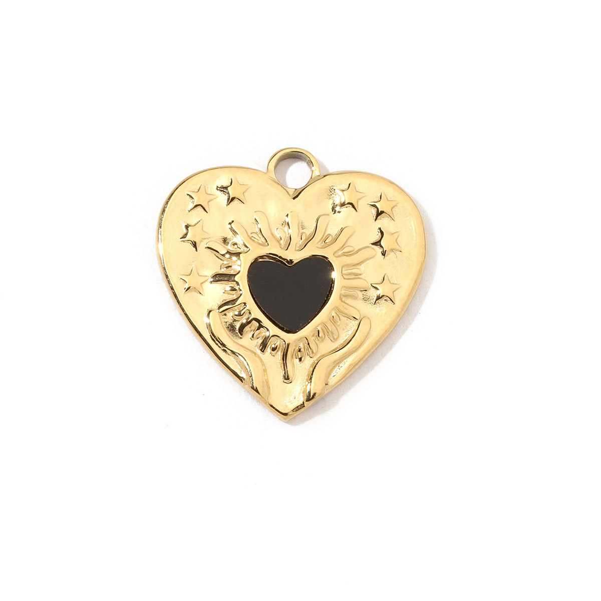 6pcs/pack Fashion 316 Stainless Steel Onyx Shell Charms Heart Flower Sun Sea Square Necklace DIY Small Pendant
