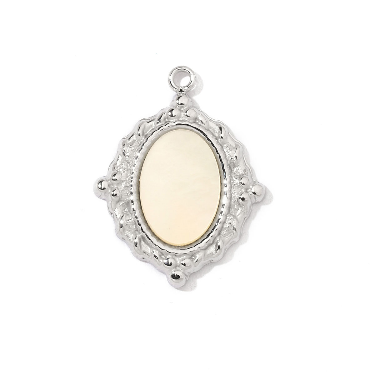 6pcs/pack Fashion 316 Stainless Steel Onyx Shell Charms Heart Flower Sun Sea Square Necklace DIY Small Pendant