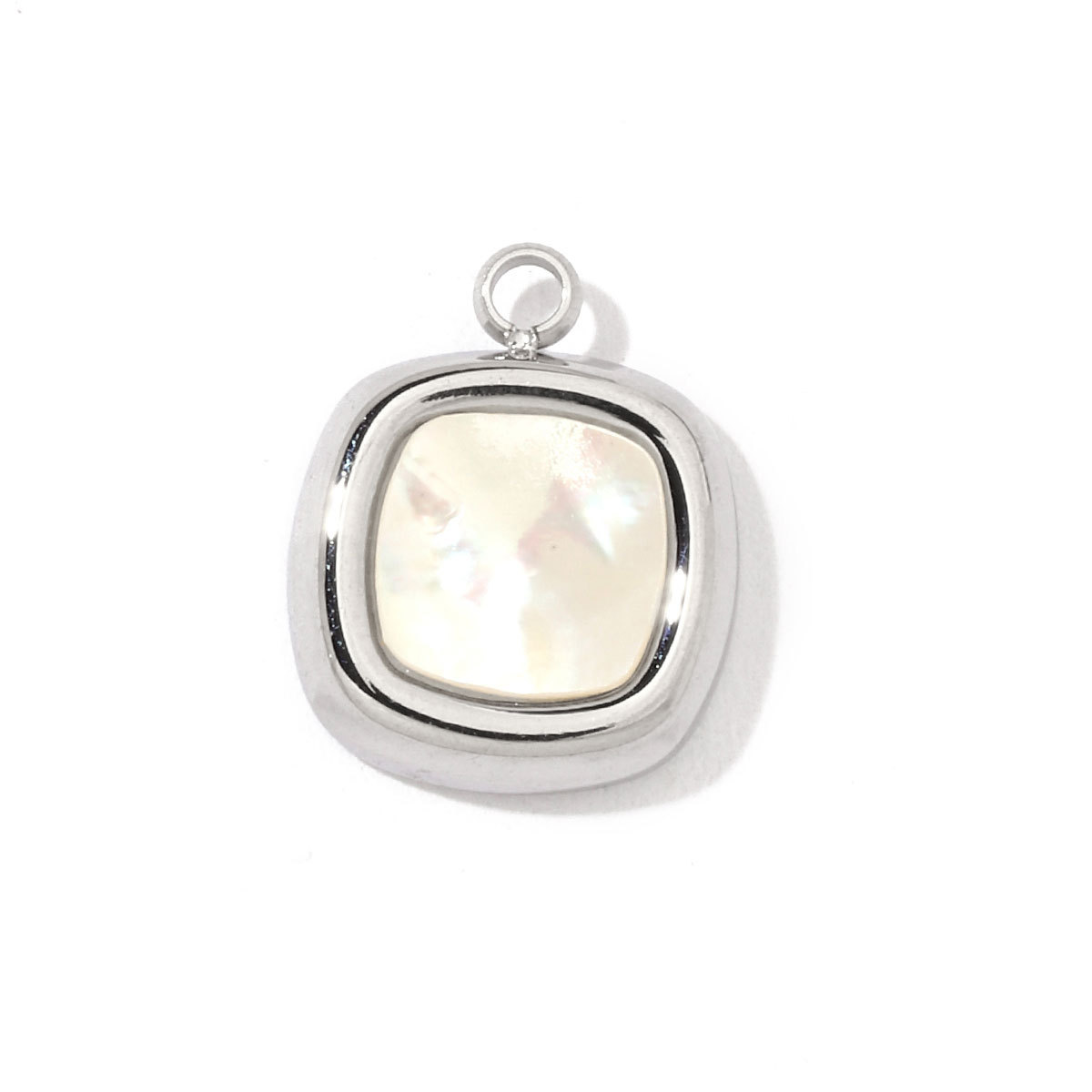 6pcs/pack Fashion 316 Stainless Steel Onyx Shell Charms Heart Flower Sun Sea Square Necklace DIY Small Pendant