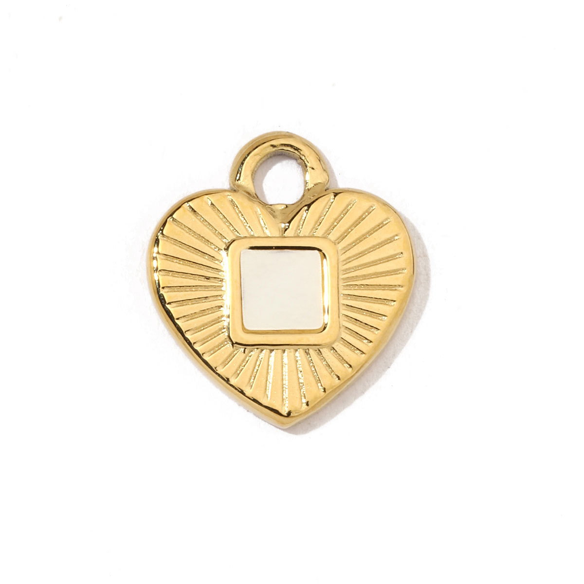 6pcs/pack Fashion 316 Stainless Steel Onyx Shell Charms Heart Flower Sun Sea Square Necklace DIY Small Pendant