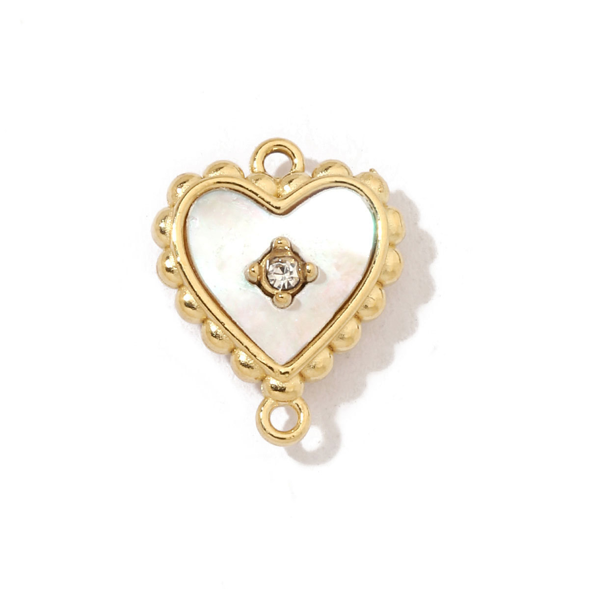 6pcs/pack Fashion 316 Stainless Steel Onyx Shell Charms Heart Flower Sun Sea Square Necklace DIY Small Pendant