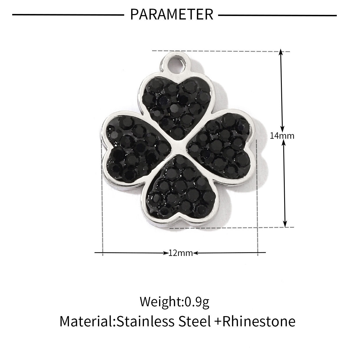 6pcs/pack Trendy Stainless Steel Crystal Clover Four-leaf Lucky Charms Compass Ancient Coins Necklace DIY Small Pendant