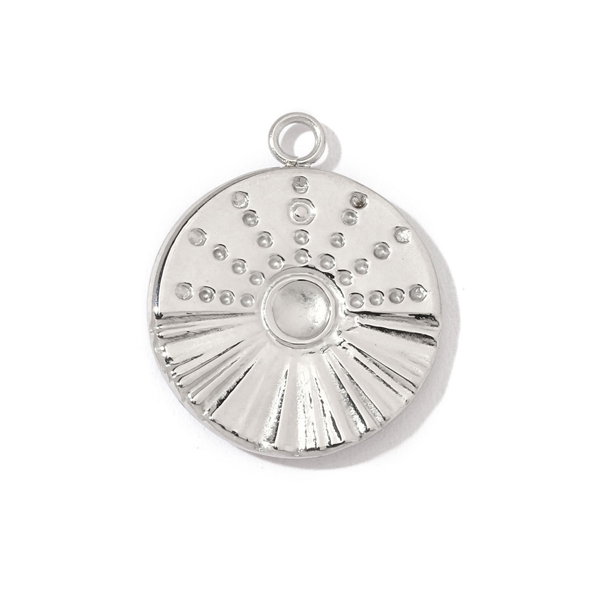 6pcs/pack Trendy Stainless Steel Crystal Clover Four-leaf Lucky Charms Compass Ancient Coins Necklace DIY Small Pendant