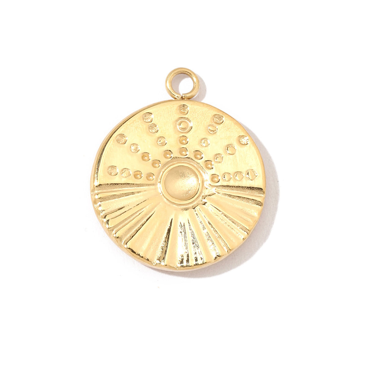 6pcs/pack Trendy Stainless Steel Crystal Clover Four-leaf Lucky Charms Compass Ancient Coins Necklace DIY Small Pendant