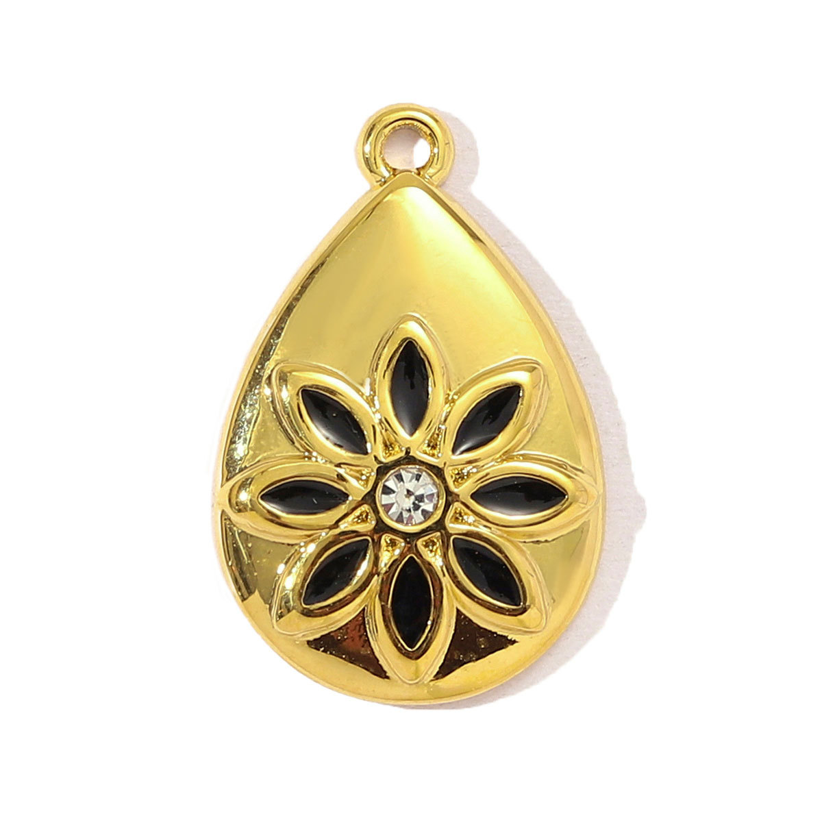 6pcs/pack Sweet Gradient Enamel Rose Stainless Steel Diy Charm Women Rainbow Flower Waterdrop Necklace Pendant Love Heart Jewelry