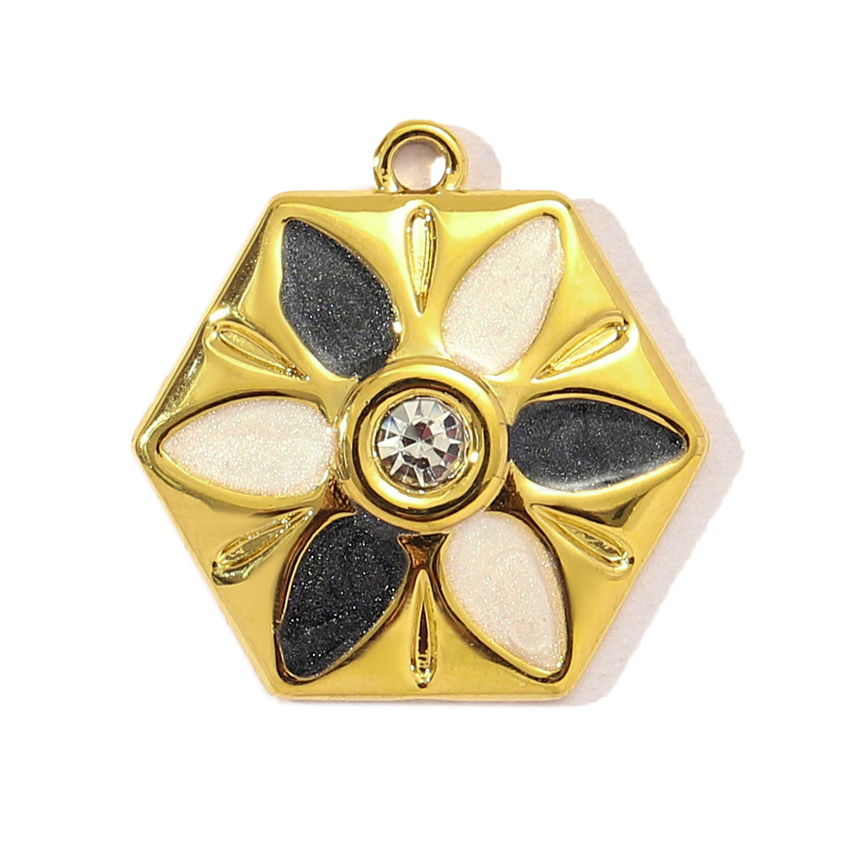6pcs/pack Sweet Gradient Enamel Rose Stainless Steel Diy Charm Women Rainbow Flower Waterdrop Necklace Pendant Love Heart Jewelry