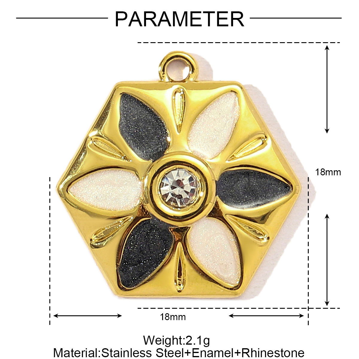 6pcs/pack Sweet Gradient Enamel Rose Stainless Steel Diy Charm Women Rainbow Flower Waterdrop Necklace Pendant Love Heart Jewelry