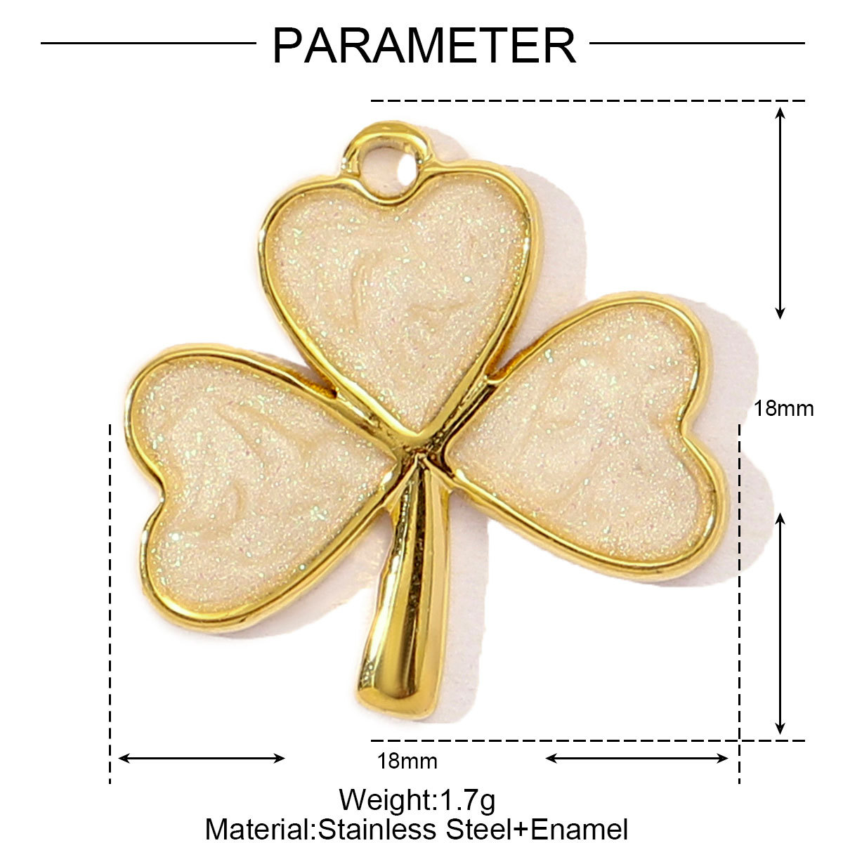 6pcs/pack French Enamel Stainless Steel Raindrop Cloud Diy Charm Women Clover Butterfly Sun Necklace Pendant Star Crescent Jewelry