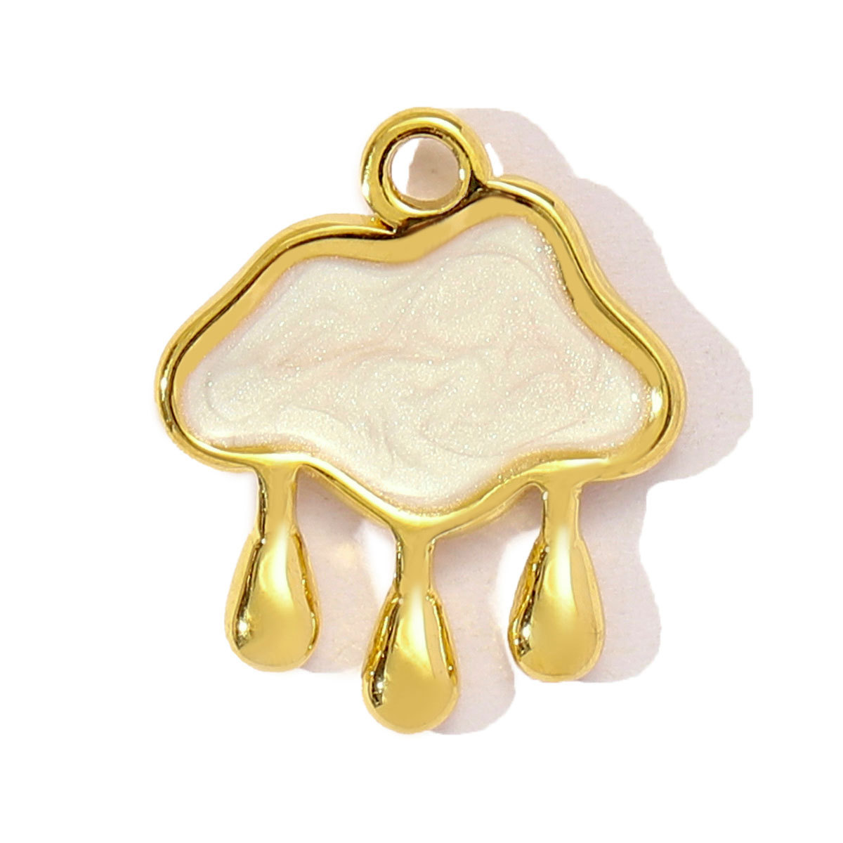 6pcs/pack French Enamel Stainless Steel Raindrop Cloud Diy Charm Women Clover Butterfly Sun Necklace Pendant Star Crescent Jewelry