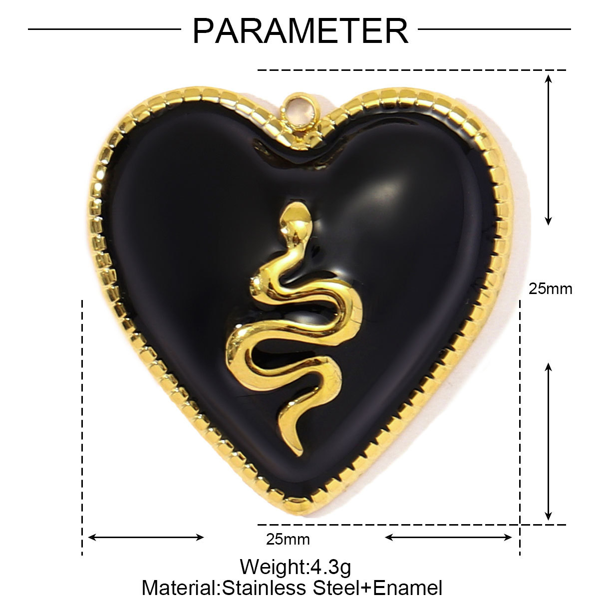 6pcs/pack Fashion Stainless Steel Enamel Heart Snake Diy Charm Women Dream Catcher Star Necklace Pendant Star Evil Eye Jewelry